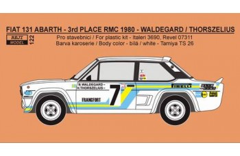 Decal -  Fiat 131 Abarth „SVENSKA“ -> 3th place Rallye Monte Carlo 1980 - Waldegard / Thorszelius